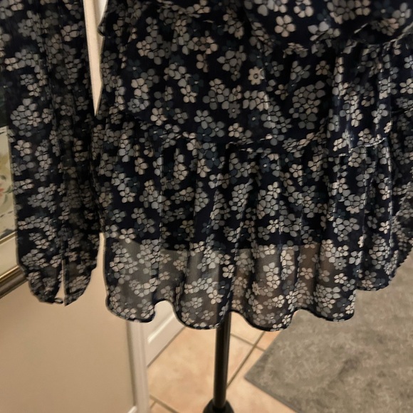 MICHAEL Michael Kors Navy Floral Blouse L - Picture 6 of 8
